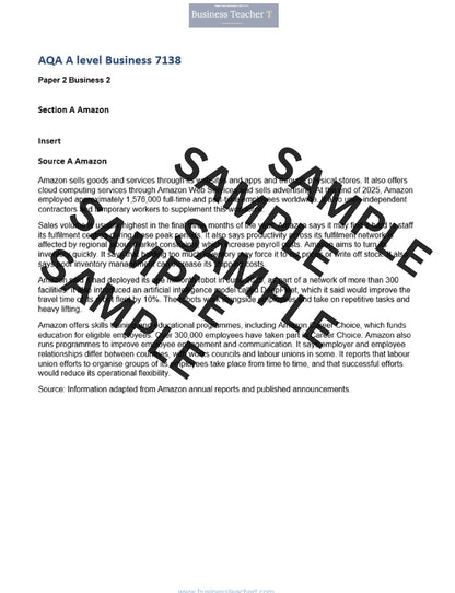 AQA A-Level Business (New Spec) Paper 2: Managing People and Operations